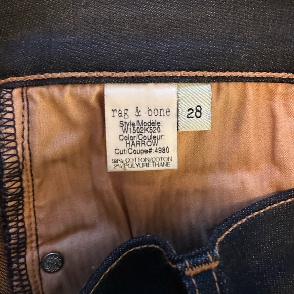 EUC women’s rag & bone dark wash skinny jeans, size 28 - Picture 4 of 8